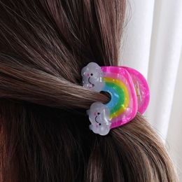 Strong Hold Rainbow Hair Claw Clip for Women Girls - Non-glip, couleurs vives, cadeau parfait, style chic mignon l2405