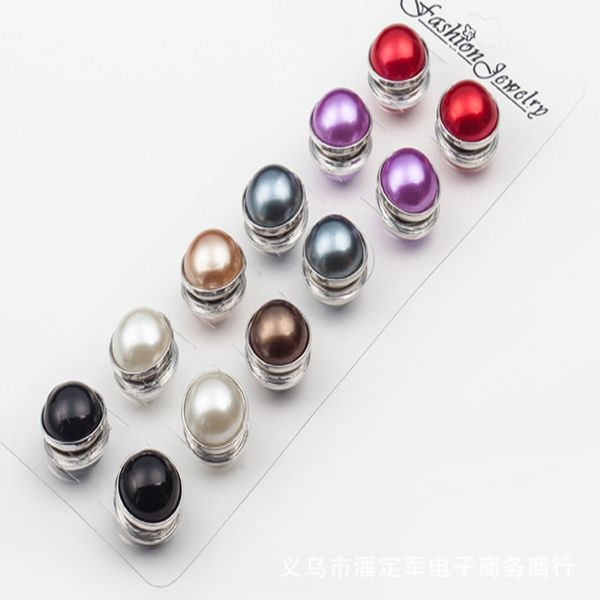 fort ic 6 mélange de couleurs perle élégante broche musulman hijab Accessoires aimant broche