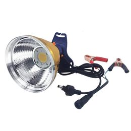 Forte phare LED lumineux COB 12V tête portant lampe de poche Portable éclairage extérieur lanterne 240301