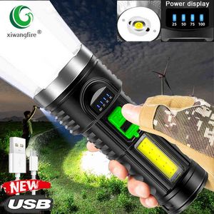 Lampe de poche à lumière forte USB rechargeable petite lampe au xénon portable longue distance camping en plein air lumière LED multifonctionnelle J220713