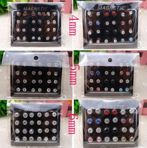 Strong Magnet Magnet Therapy Health Ear Stud for Men Women Femmes Zircon Moucles d'oreilles Piercing Cadeau de mariage Bijoux punk9878830