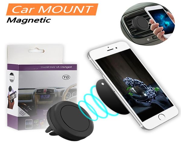 Support de voiture magnétique fort support de support de ventilation de téléphone CH05 360 degrés pour Smartphone avec boîte de vente au détail 5800884