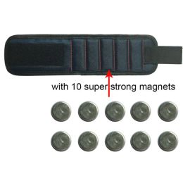Sac à outils de bracelet magnétique fort électricien Vis de courroie de poignet réglable de petits ongles métalliques boulons