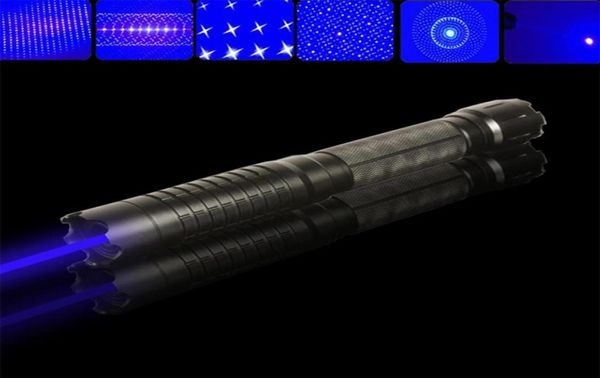 Pointeurs laser bleus à forte puissance, stylo de mise au point, papier plastique 450nm lazer5 Lenschanger, boîte cadeau 6835923