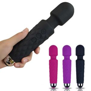 Vibromasseur à tige AV en silicone, forte vibration, 20 fréquences, 8 vitesses, pour équipement de masturbation féminine, sexuel pour adultes