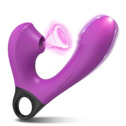 Sterke trillingen zuigende massagestok 10 frequentie trillingen 5 frequentie zuigende vrouwelijke vibrator seksspeeltjes dildo