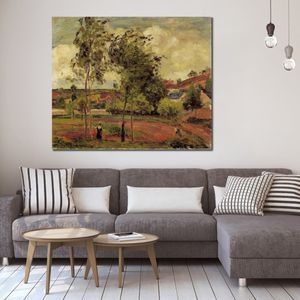 Sterke wind Pontoise handgeschilderde Camille Pissarro canvas kunst impressionistische landschapsschilderkunst voor modern interieur