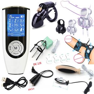 Le plus fort BDSM Power BoxElectro Shock Pulse Anal Butt Plug Masturbateur Électrique Stimuler Pénis Cock RingSex Outil Pour Hommes 240102