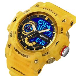 Stryve Electronic Fashion Mens Sports Relojes resistentes a la amortiguación de 50 m Impensas de agua Alarma LED Stopwatch Reloj Men 8029 240517
