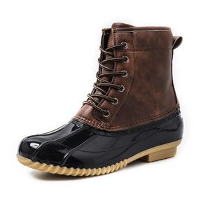 STS Bottes pour femmes Lady Duck Boot avec fermeture éclair imperméable à l'eau Semelle en caoutchouc Femmes Bottes de pluie à lacets Chaussures de cheville Fourrure Hiver Femmes Chaussures CX200820