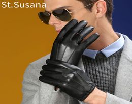 STSUSANA 2018 Autumn Winter Male Pu Leather Handschoenen Fashion Touch Screen Handschepen Warm Winterhandschoenen Mannelijke auto Drijvende wanten S10257127440