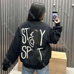 Deisgner Jacket Stussy Hoodie Herenjassen Lente en Herfst Nieuw Pluche Baseballjack Klassieke jas Paarjack Unisex Trend Stussyly Jacket 468