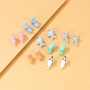 Stud 1 paar schattige dierenbeet oorrel 6 stijlen cartoon stud oorbellen unieke ontwerp oor sieraden dinosaurus feestje leuke geschenken drop d yydhhome dhoth