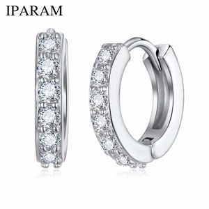 Stud 1 Paire Silvering Plaqué Huggies Boucles D'oreilles Petit Rond Strass Hoop Boucles D'oreilles Femmes Chaude Mode Bijoux Cadeaux Bijoux Cadeau Z0517