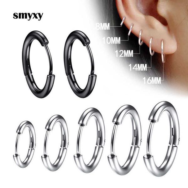 1 par de aros pequeños de acero inoxidable para hombre y mujer, Piercing para el cartílago de la oreja, Tragus, círculo fino simple, antialérgico, hebilla para la oreja Z0517