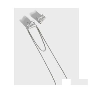 Stud 100 genuino 925 Sterling Sier pendientes textura arrugada asimétrica borla pendiente para mujeres niñas joyería Punk Yme879 Drop Deliv Othfg