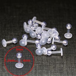 Stud 1000 STKS Groothandel Transparante Lip Ringen Labret Oorstekers Oorbellen Wenkbrauw Buik Navel Ringen Acryl Onzichtbare Piercing Sieraden 231020