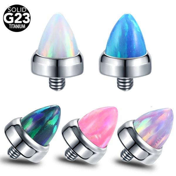 Stud 10 piezas G23 ópalo anclaje dérmico superior rosca interna extremos para nariz labio hélice cartílago ceja piercing dérmico joyería del cuerpo 231020