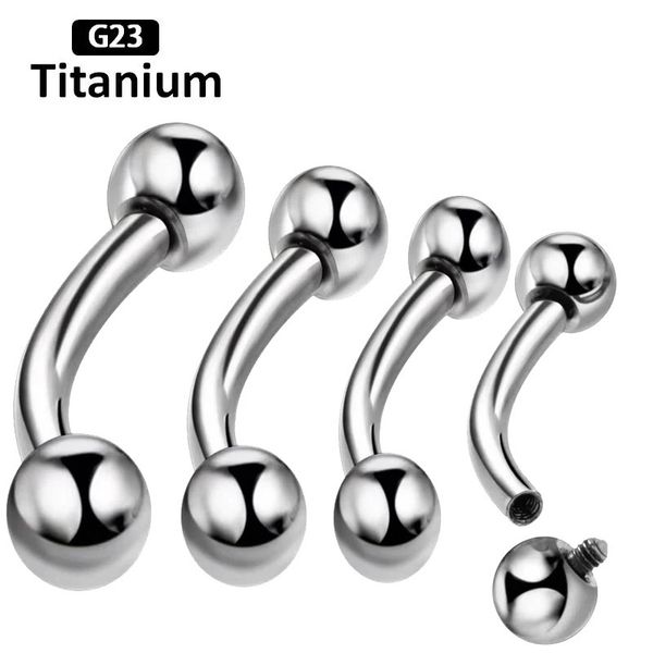 Stud 10pcs / lot G23 Piercings à sourcils internes Banane Double boule incurvée Barbell corps piercing bijoux 16G 14G 231020