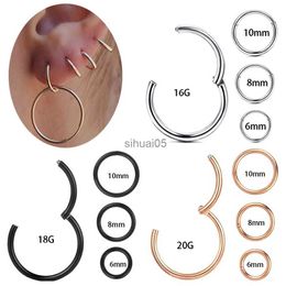 Stud 10 UNIDS / LOTE G23 Titanio Anillo de Nariz con Bisagras Segmento Pezón Clicker Oreja Cartílago Tragus Helix Labio Piercing Unisex Joyería de Moda YQ231026