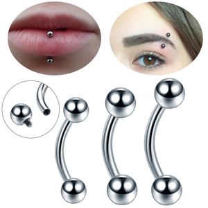 Stud 10 stks/partij Intern Draad Wenkbrauw Banaan Piercing Gebogen Barbell Ringen Daith Helix Oorbel Kraakbeen Piercing Sieraden 231020