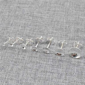 Stud 10prs de 925 Sterling Silver Round Bezel Cup Boucle d'oreille Posts Concave Pad Oreille pour la fabrication de bijoux YQ231026