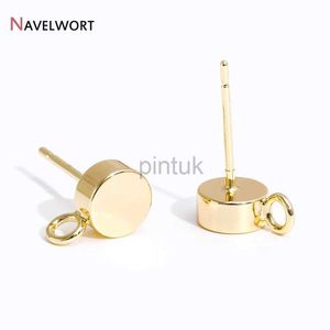 Boucles d'oreilles en laiton plaqué Gold 14K Gold avec anneau de saut d'oreille à saut d'oreille d'oreille de montage Fixé de référence pour la fabrication de bijoux D240426