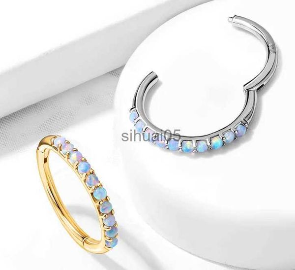 Stud 16G en acier inoxydable opale septum clicker cerceau anneau nez labret oreille tragus cartilage daith hélice boucle d'oreille corps piercing bijoux YQ231026