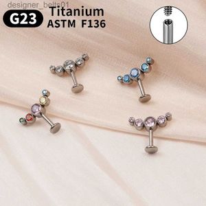 Stud 16G Stud Boucle d'oreille pour femme G23 Titane ASTM F136 Fileté Tragus Cartilage Oreille Piercing Boucles d'oreilles Zircone Non allergiqueL231117