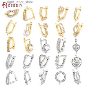 Stud 18K Goudkleurig Messing en Zirkoon met Stud Pin Oorbellen Haken Sluitingen Diy Sieraden Maken Benodigdheden Oorbellen Accessoires voor Vrouwen YQ231128