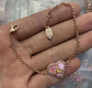 Oorknopjes 18K goud Luxe West Wood Sweet Love Heart Designer Oorbellen Studs Zoete roze bling diamant Kristal Ster charme Oorringen Oorbel Oorbellen Bracele26+2