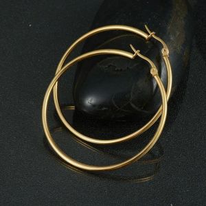 Stud 18k gouden zilveren roestvrijstalen hoepel oorbellen voor dames hiphop bengelen grote cirkel oorbel grote vrouwelijke oor sieraden diameter 1 cm 3c