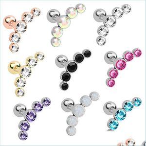 Étalon 1pc cartilage hélice tragus boucles d'oreilles étalons bijoux bijoux en acier inoxydable zircon oreille ongles perçage accessoires de ponction dhke1