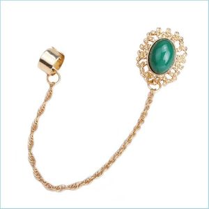 Stud 1pcs Vintage Tassel Chain Ear Cuff Earring voor vrouwen Boheemse stijl Retro Gold Clip Lady Sieraden Party Gift Druppel Delivering 2021 EA DHIOP