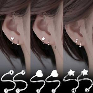 Stud 2/6 stuks Ster Spiraal Oorbellen Gedraaide Lippen Tongpiercing Sieraden Koreaanse Y2K Oorstekers Mode Banketten Vrouwen Meisje Sieraden Geschenken YQ231125