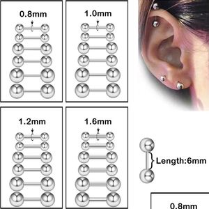 Stud 2 ou 5 10pcs / paquet d'oreille en acier inoxydable Tragus Cartilage Piercing Helix Lobe Boucles d'oreilles pour femmes Bijoux Tendance Nouveau Ba Dhgarden Otnsl