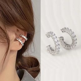 Stud 2 morceaux de toutes les boucles d'oreilles et boutons de manchette en diamant d'eau adaptés aux femmes sans perforations