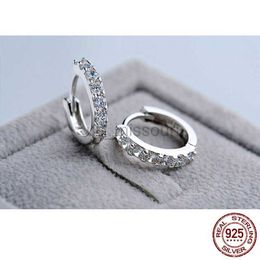 Stud 2020 NUEVA VENTA CALIENTE 100 Real 925 Pendiente de círculo de cristal de plata esterlina para las mujeres que hacen el regalo de la joyería Compromiso del banquete de boda J230529