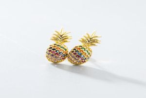 Stud 2021 Meisje Koperen Oorbellen Ananas Waterdruppel Lange Zirconia Leuke Studs Voor Vrouwen Bruiloft Sieraden8738199