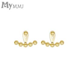 Stud 2021 Boucles d'oreilles en perles rondes avant et après l'aiguille coréenne japonaise Advanced Sense A Two-wear Z951