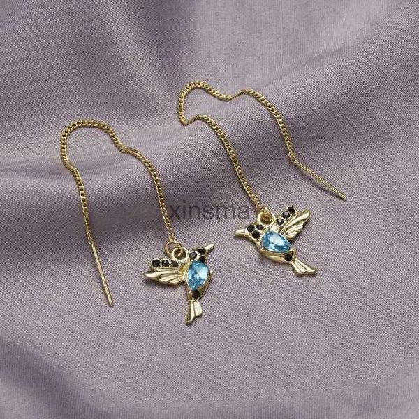 Stud 2022 Vente chaude Rouge Bleu Cristal Oiseaux Long Gland Boucles D'oreilles Oiseau Vintage Animal Design Colibri Boucles D'oreilles Pendentif Bijoux YQ240129