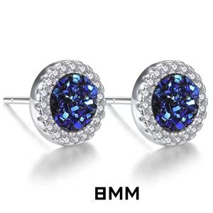 Stud 2023 nieuwe S925 sterling zilveren zes klauw ingelegd met diamanten oorbellen hiphop trend desinger sieraden voor mannen zirkonia stenen oorbellen studs Rock Rapper Sieraden Cadeau