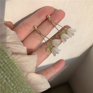 Stud 2023 Temperamento Pendientes verdes Bell Orchid Pendientes Mori Style Rural Small Fresh Women s Jewelry Gift 230710