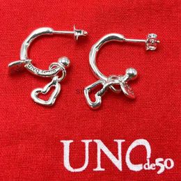 Stud 2023 UNOde50 Best-seller Mode espagnole exquise en forme de coeur cintre boucles d'oreilles pour femmes bijoux romantiques sac cadeau avec YQ231026