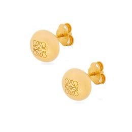 Stud 2024 Nouvelle marque L Lettre Boucle d'oreilles Designer Retro Vintage Style Oreau Brotte d'oreille 18K Gold Sier Round Bean Design Luxury Brincos Pain Eare Dhvkp