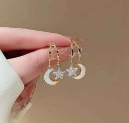 Stud 2024 Nieuwe Mode Trend Uniek Ontwerp Elegant Delicate Zirkoon Schelp Ster Maan Oorbellen Vrouwen Sieraden Party Premium Gift Groothandel liefde