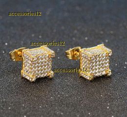 Stud 2024 Boucles d'oreilles de luxe pour femmes hommes glacés Hip Hop Piercings oreille anneau couleur or plaqué bijoux en gros boucles d'oreilles design bijoux Brincos