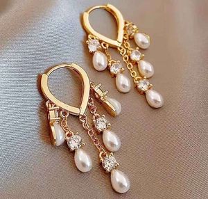 Stud 2024Nouvelle tendance de la mode Design unique élégant délicat lumière luxe perle gland boucles d'oreilles haute bijoux cadeaux de fête pour les femmes