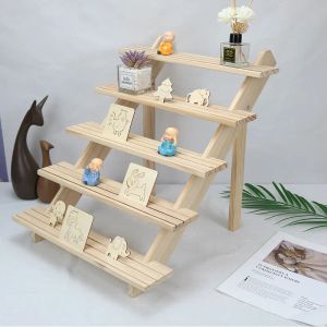 Stud 25 Tier Ear Stud Houder Houten Sieraden Oorbel Dispaly Stand Plank Cupcake Make-up Mini Figuur Organisator Showcase Rack Riser