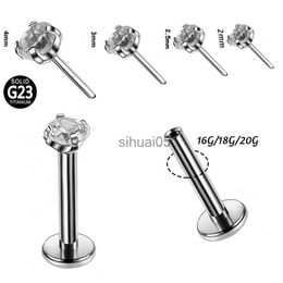 Stud 2 uds G23 titanio 20g 18g 16g 14g pasador de empuje sin rosca Labret labio Piercing F136 cartílago de la oreja hélice Tragus cuerpo YQ231026